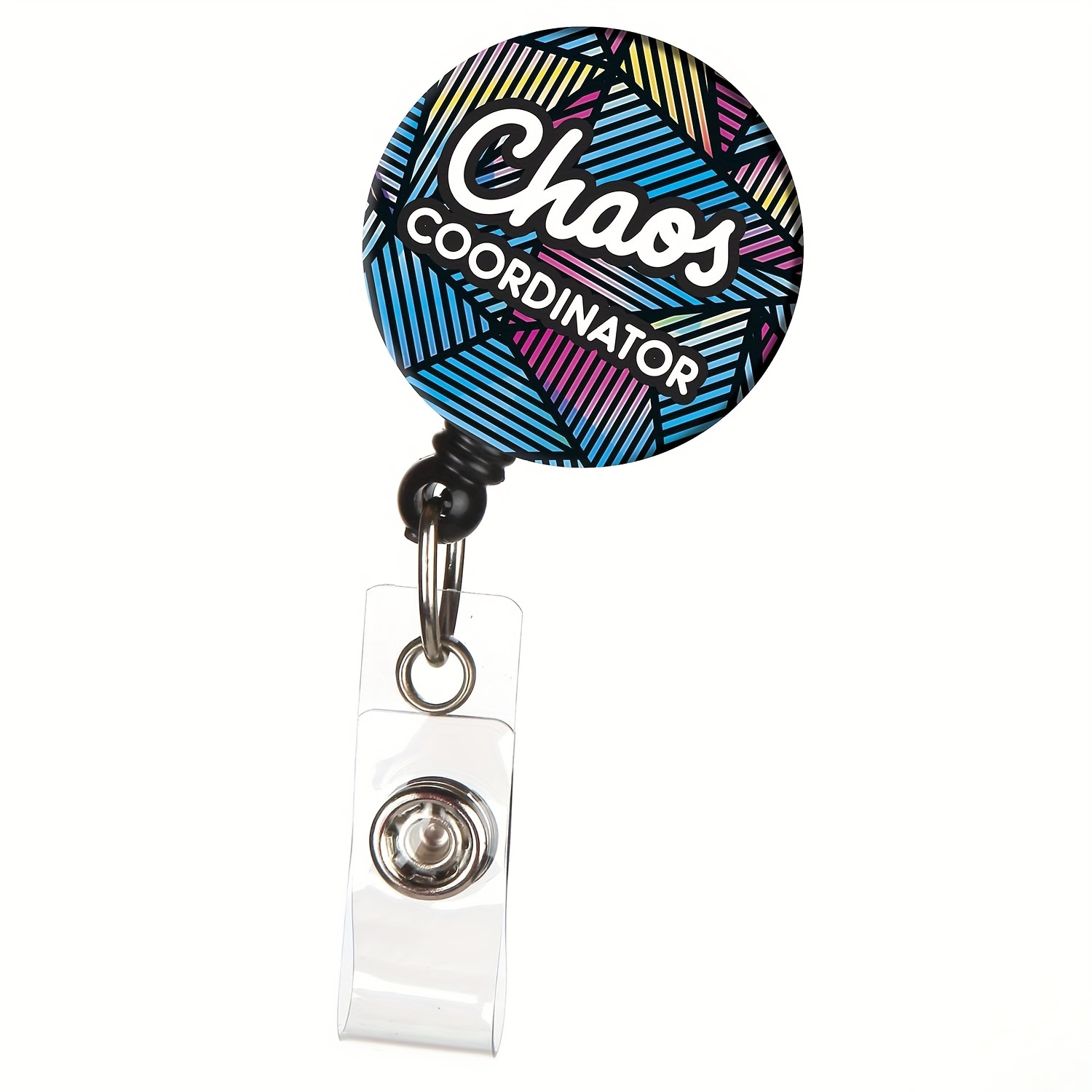 1pc Fun Name Badge Holder, ID Card Holder, Key Ring Retractable Badge Reel  For Nurses, Doctors, Offices, Teachers, Can Be Used As Gifts