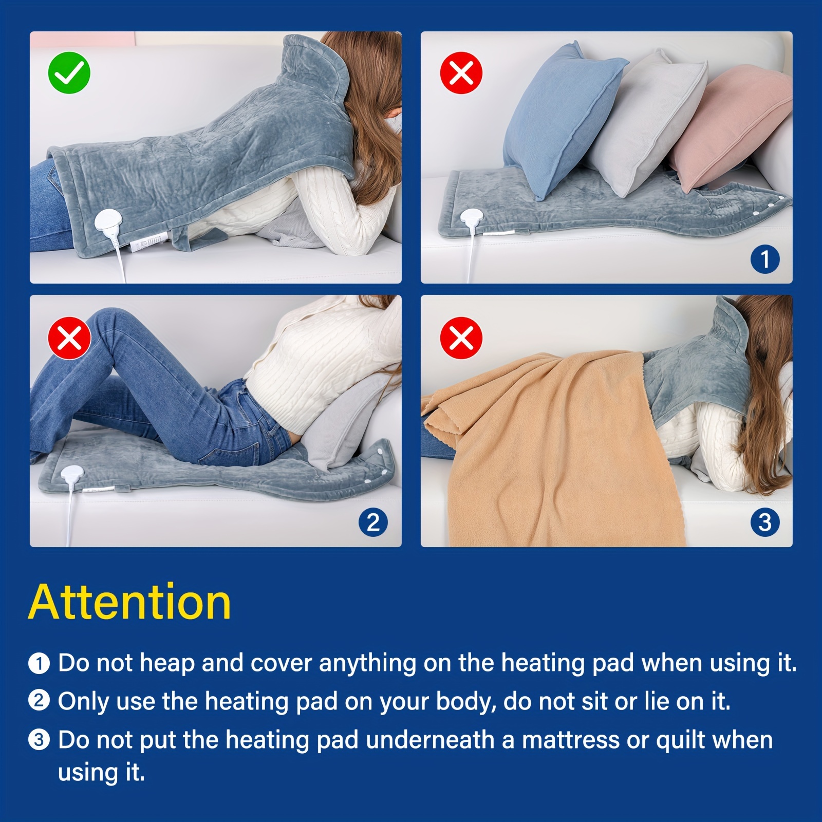 Heating Pad For Back Pain Relief electric Heat Pads - Temu