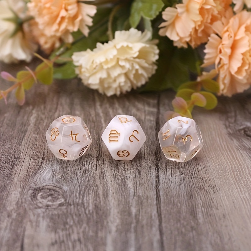 3pcs 12 Sided Astrological Dice Set For Board Game