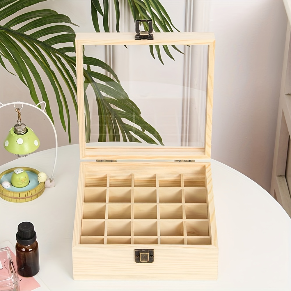 Essential Oil Wooden Storage Box Can Hold 25 Bottles - Temu