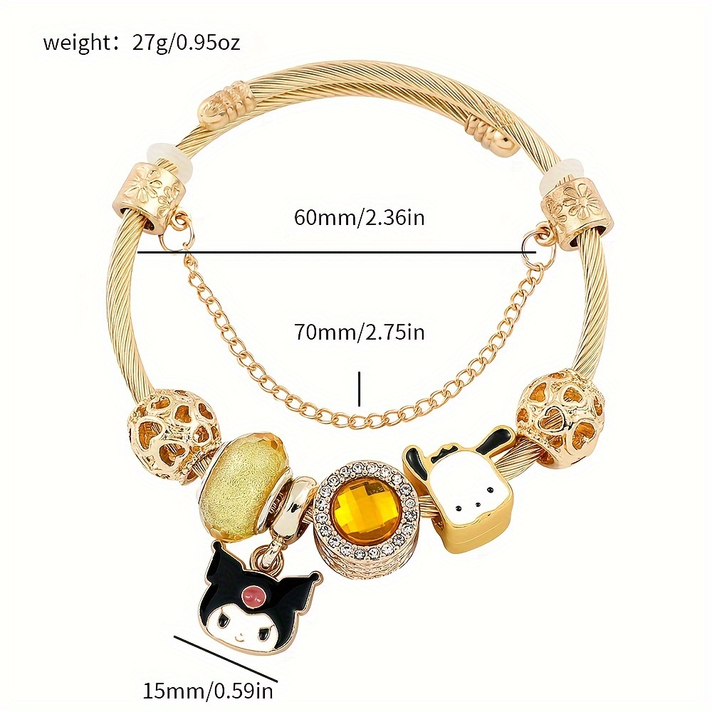 Kawaii Sanrio Christmas Style Charms Bracelet Hello Kitty Kuromi Melody DIY  Bracelet for Girl Student Y2K Jewelry Accessories