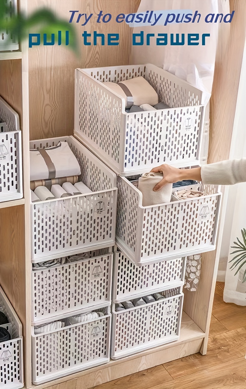 2020 Drawer Type Clothes Storage Box Large Plastic Organizers Basket For  Cloth…  Dicas de organização quarto, Organizador de armario, Idéias de  organização de casa