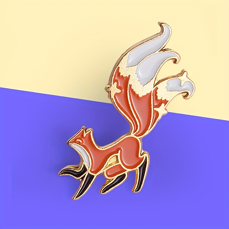 Fox Pin Brooch for Backpacks Jackets Hats Scarves Pants