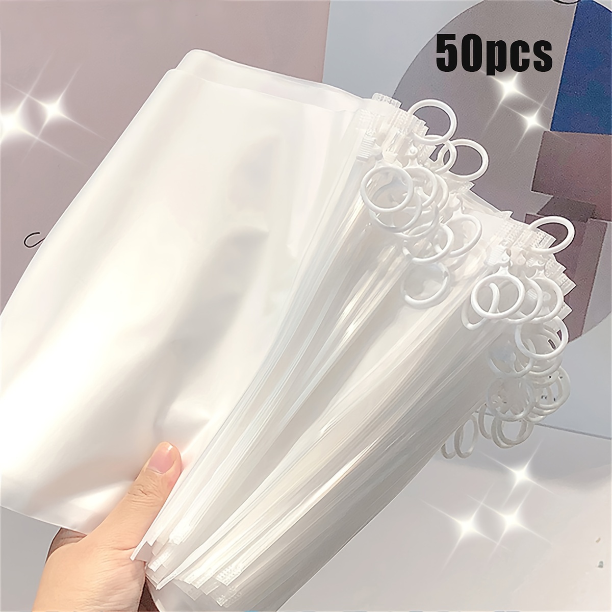 

10/30/50pcs, Cosmetic Storage Bags, Thick Zipper Bags, Stationery Storage Bags, Travel Transparent Storage Bags