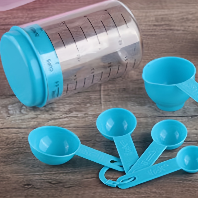 Measuring Cups And Measuring Spoons Set, Plastic Measuring Cup And Measuring  Spoons Set With Scale, Tablespoon, Teaspoon, Plastic Measuring Spoons And  Measuring Cup For Kitchen Baking Cooking, Kitchen Stuff, - Temu