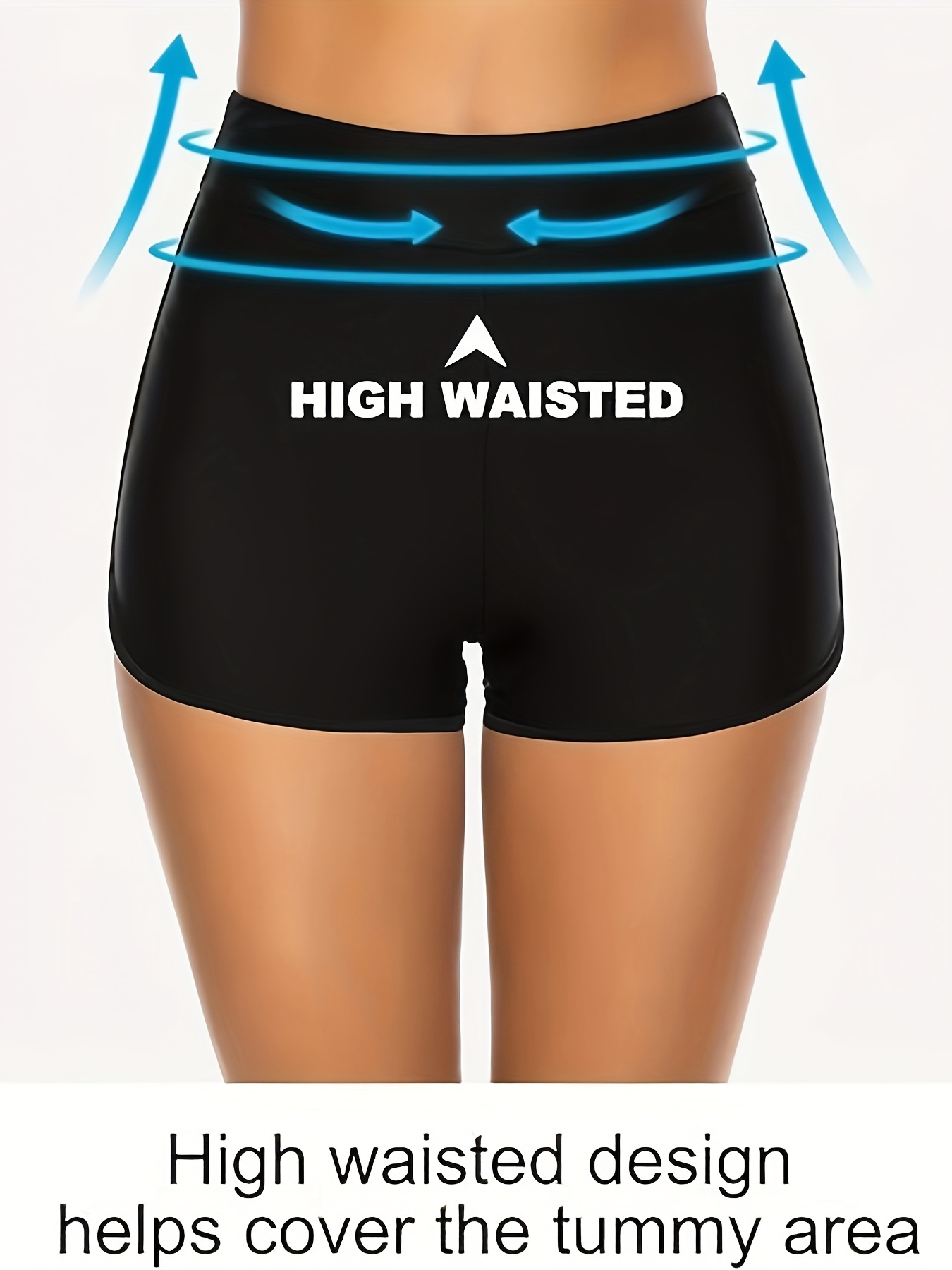 Tournesol Plus Size Women's Swim Shorts High Waist Swimsuit
