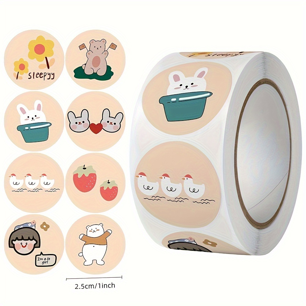 500pcs/roll, Cute Hand Account Stickers, Water Cup, Computer Phone Case  Decoration, Birthday Cake Stickers, Box Seal Sticker, Seal Sticker,  Business C