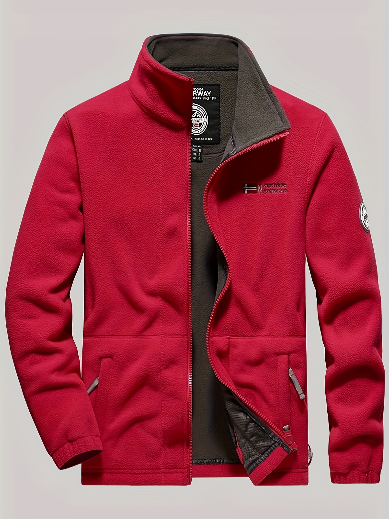 Male Casual Warm Plush Fleece Jacket Comfy Thermal Slightly - Temu
