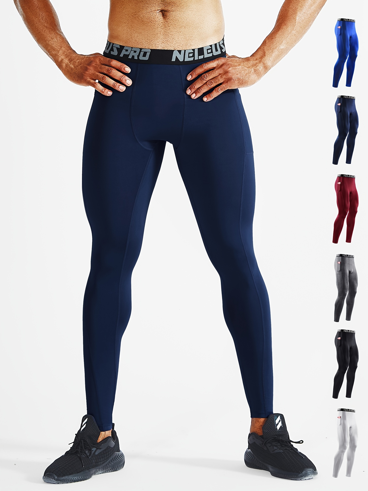 NELEUS Womens High Waist Running Workout Yoga Leggings with  Pockets,Black+Gray,US Size 3XL 