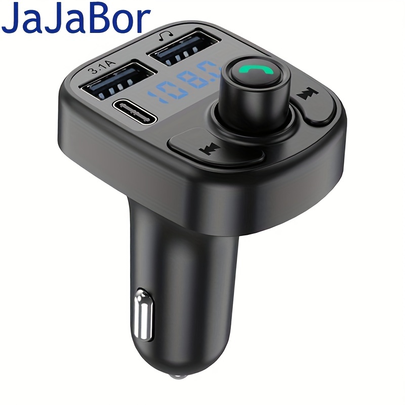 Transmetteur FM Bluetooth,Kit Main Libre Voiture Bluetooth Chargeur Rapide Allume  Cigare avec Dual USB Ports,Lecteur MP3 Adaptateur Radio sans Fil, Support  Carte TF/Clé USB