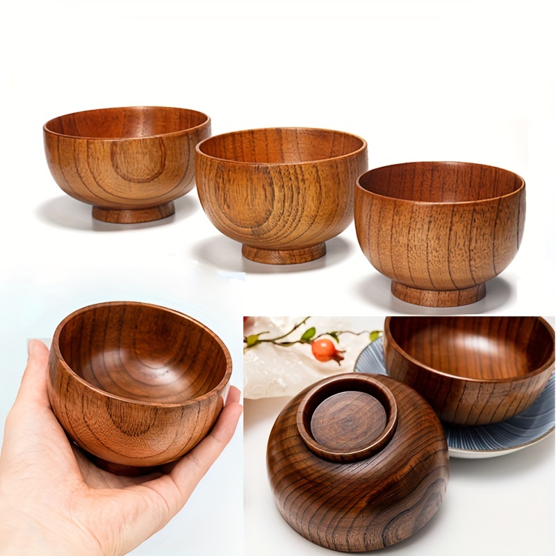 Wooden Bowl for Soup Cereal Keeper Wooden Ramen Bowl for Kitchen Reusable  Durable Storage Handmade with Lids Wooden Salad Bowl - AliExpress