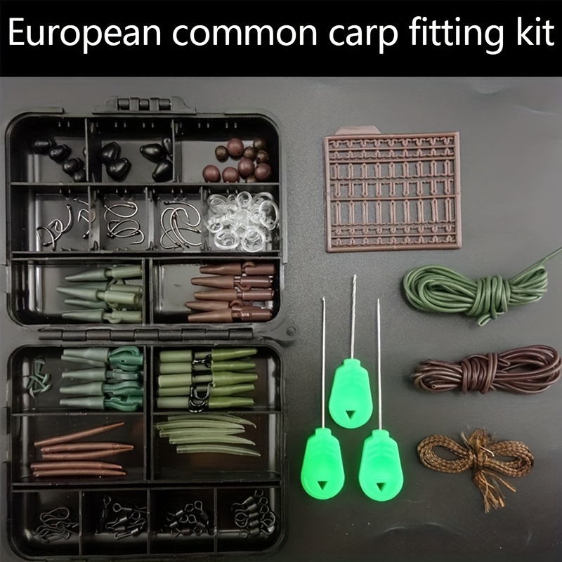 Complete Carp Fishing Tackle Box with Lead Clips, Hooks, Swivels, Baiting  Needles, and Terminal Rigs - Everything You Need for a Successful Fishing