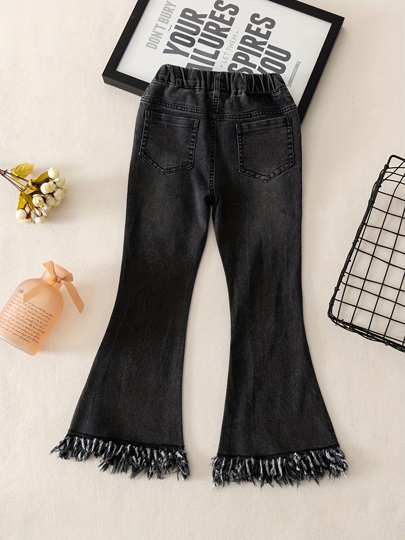 Teenage Girls Flare Pants Spring New Black Casual All-match Pants for Kids  Elastic Waist Fashion Children Trousers 10 12 Years