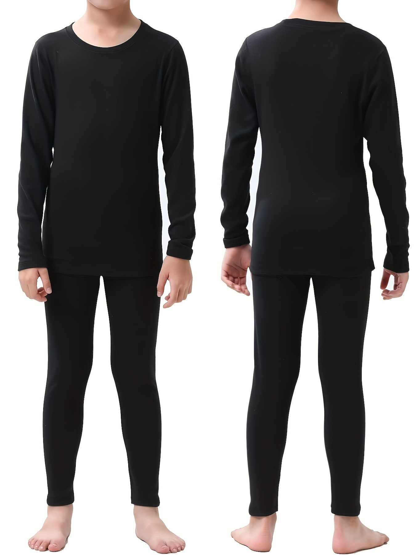 Boys Thermal Compression Underwear De Fleece Suit - Temu