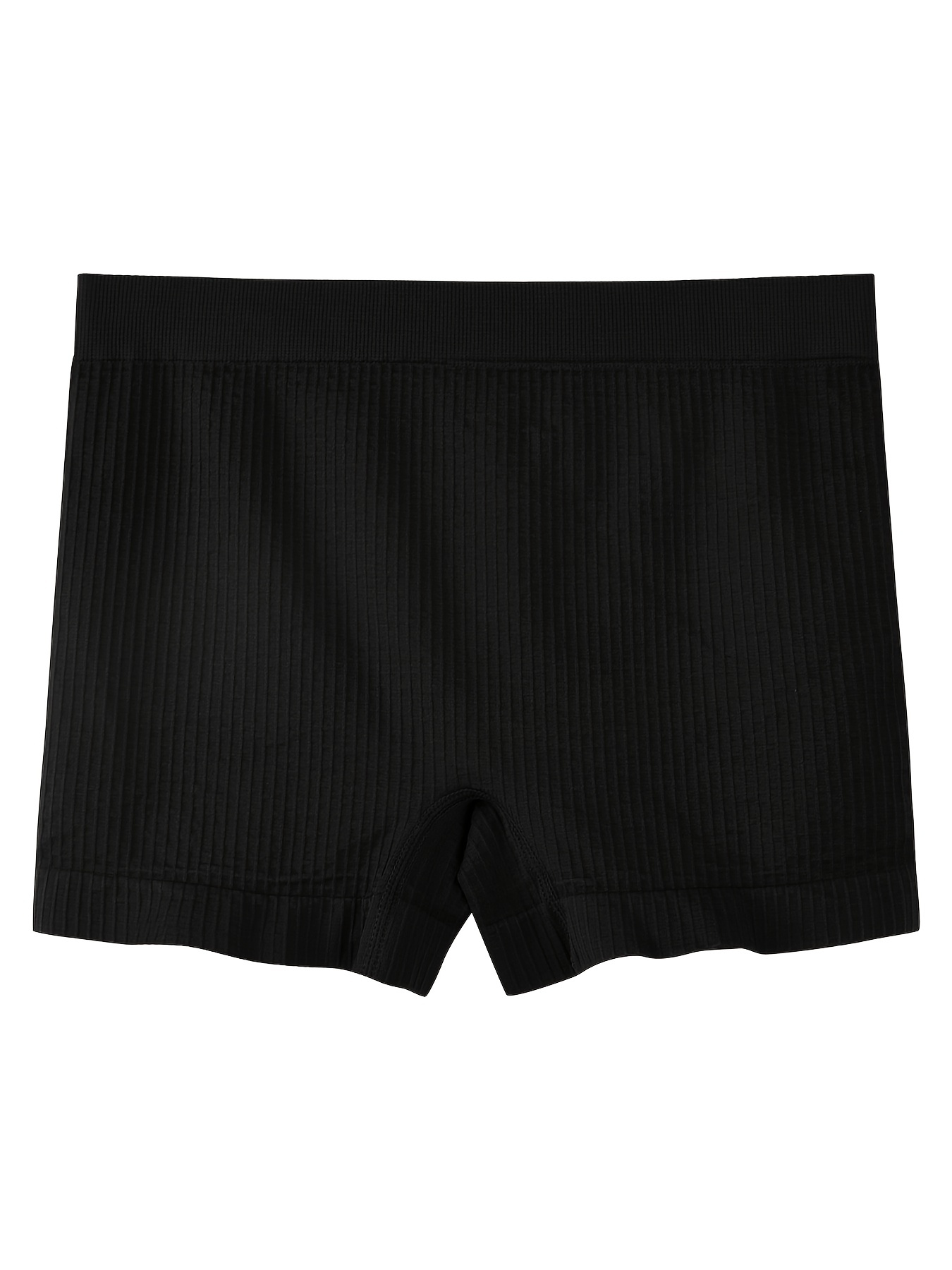 Simple Ribbed Boyshort Panties Soft Comfy Stretchy - Temu Qatar