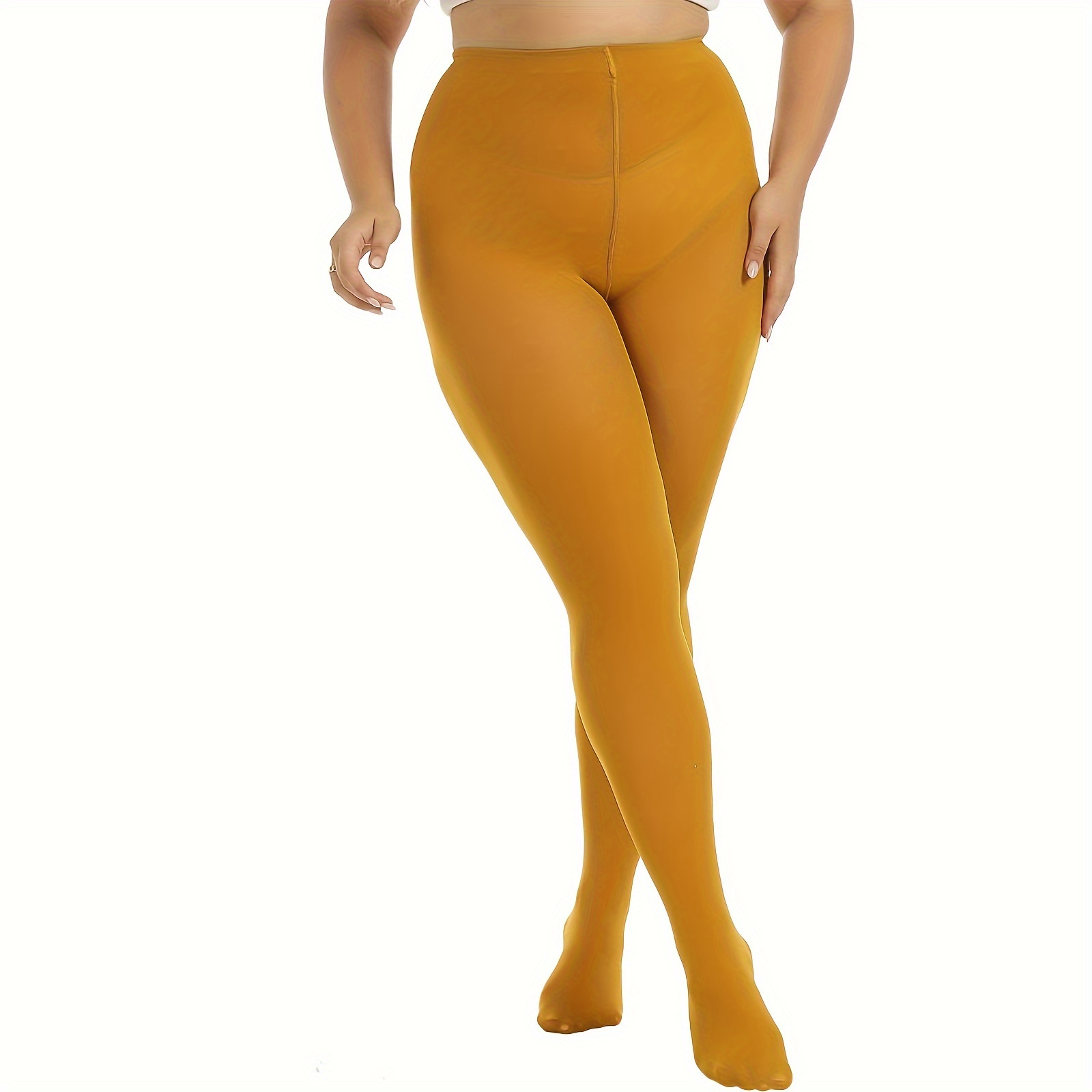 Plus Size Casual Stockings Women's Plus Solid High Stretch - Temu Australia