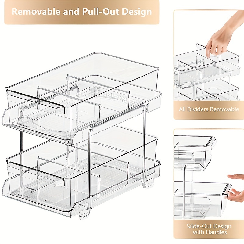 Organizador Transparente De 2niveles Con Separadores, Conten