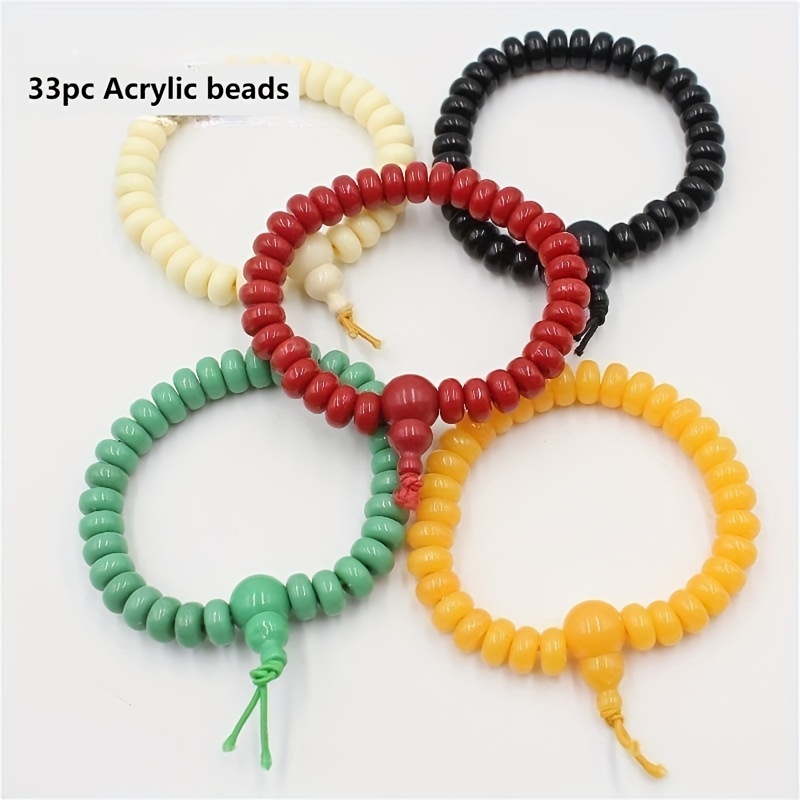 33 Flat Bead Bracelet Acrylic Prayer Beads Handmade Muslim - Temu