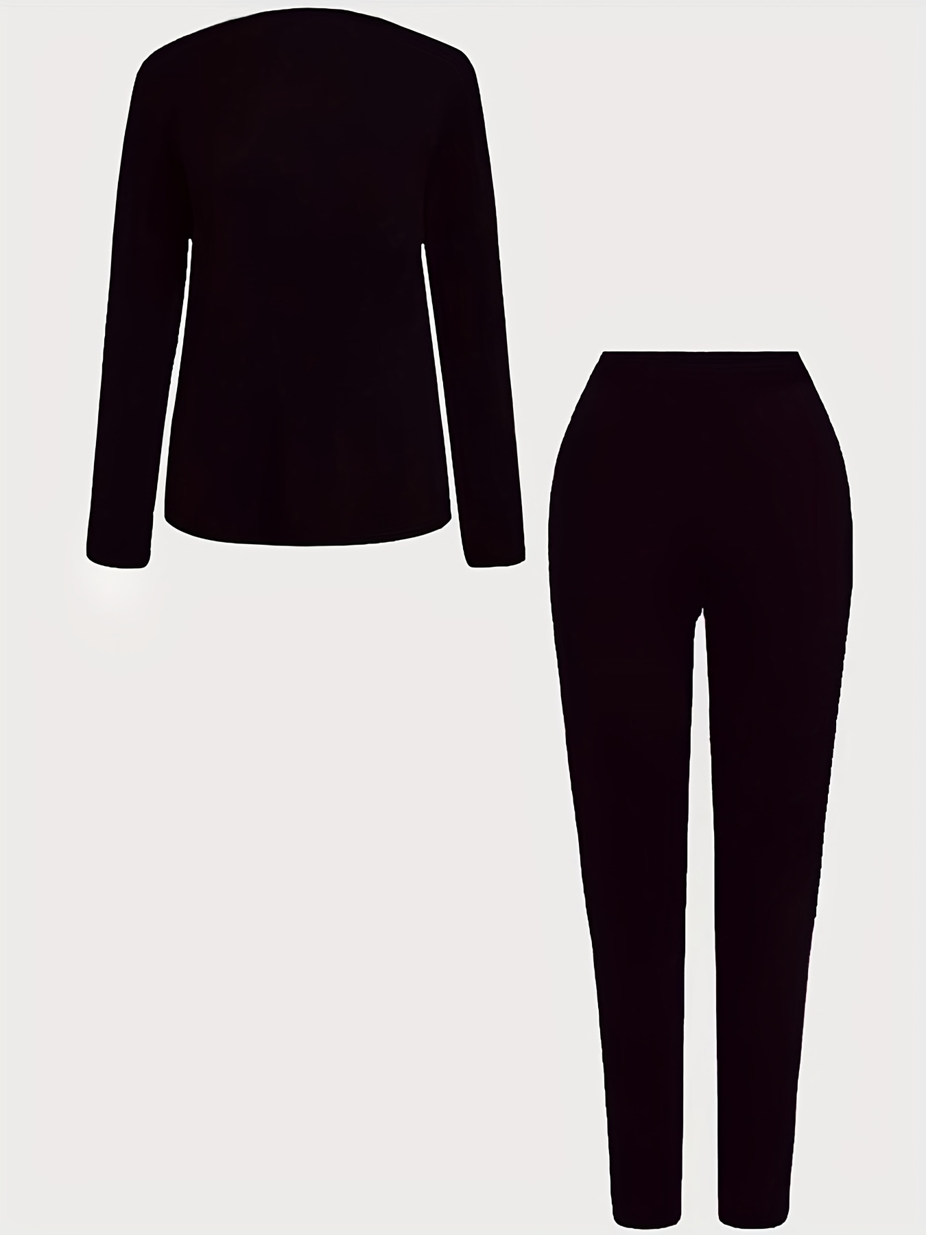 Graphic Print Long Sleeve Tee & Skinny Pants Set
