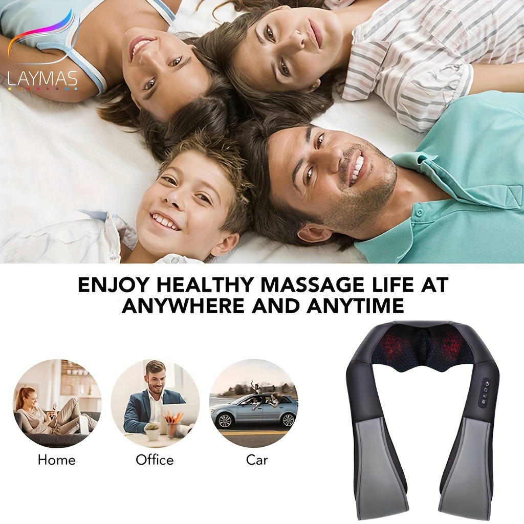 Heating Neck Massager, Pain Relief Cervical Spine Massager Portable 3  Levels For Office For Home 