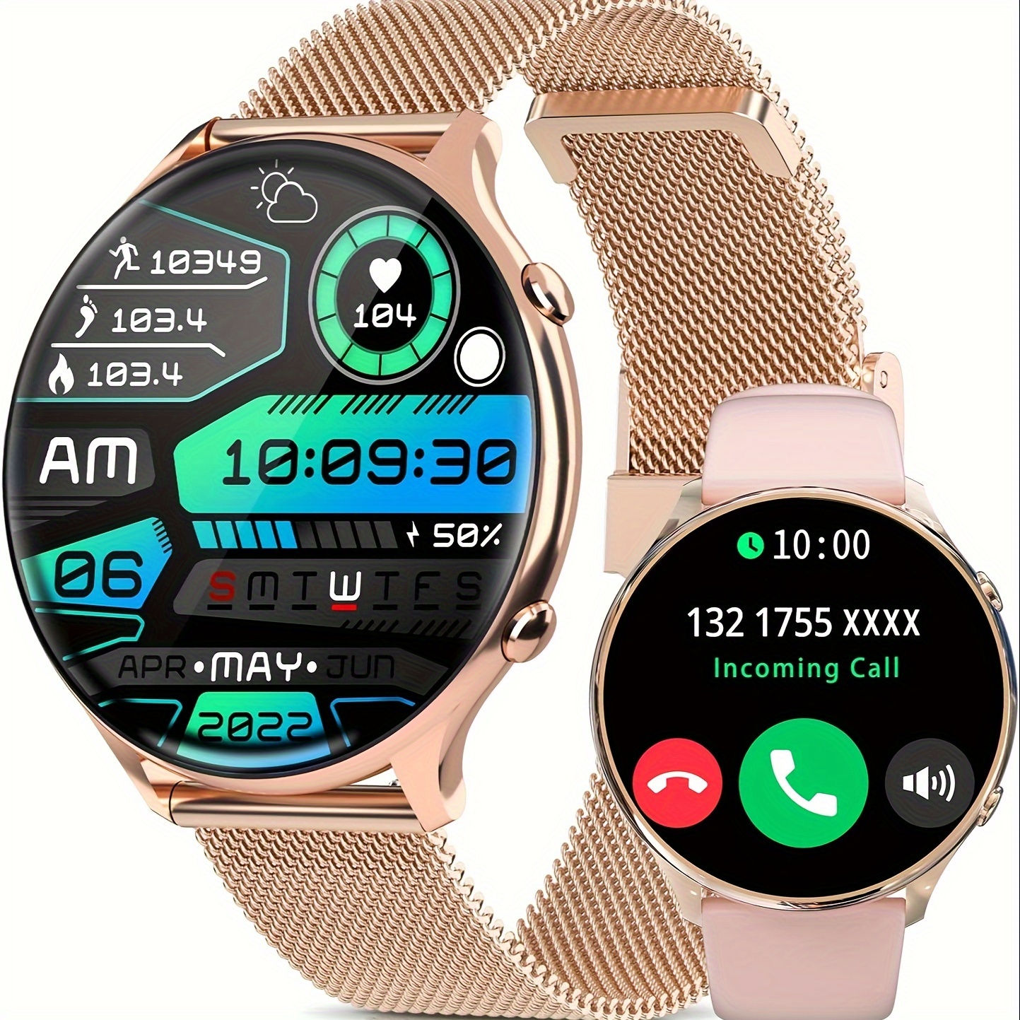 Relojes inteligentes 2022 para mujeres y niñas, relojes inteligentes para  teléfonos Android iPhone, IP68 impermeable reloj rastreador de actividad  con