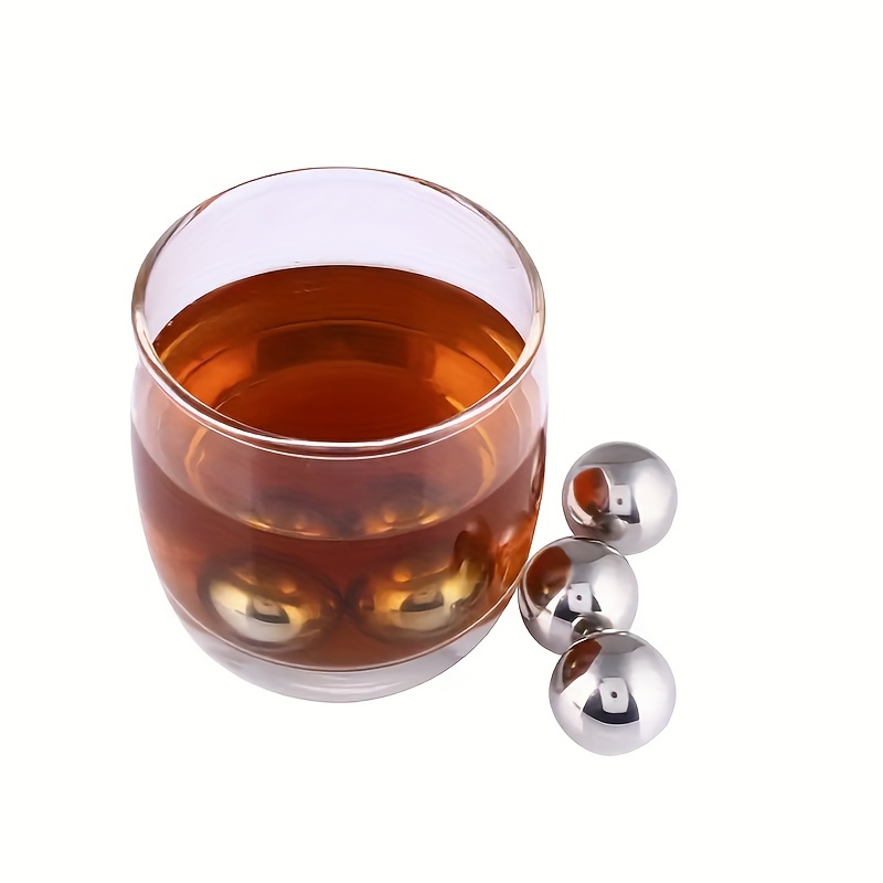 Whiskey Ball Reusable Stainless Steel Ice Cubes Metal Ice Cubes Whiskey  Stones Balls For Wine Bar Drinks Beer Beverages - Temu