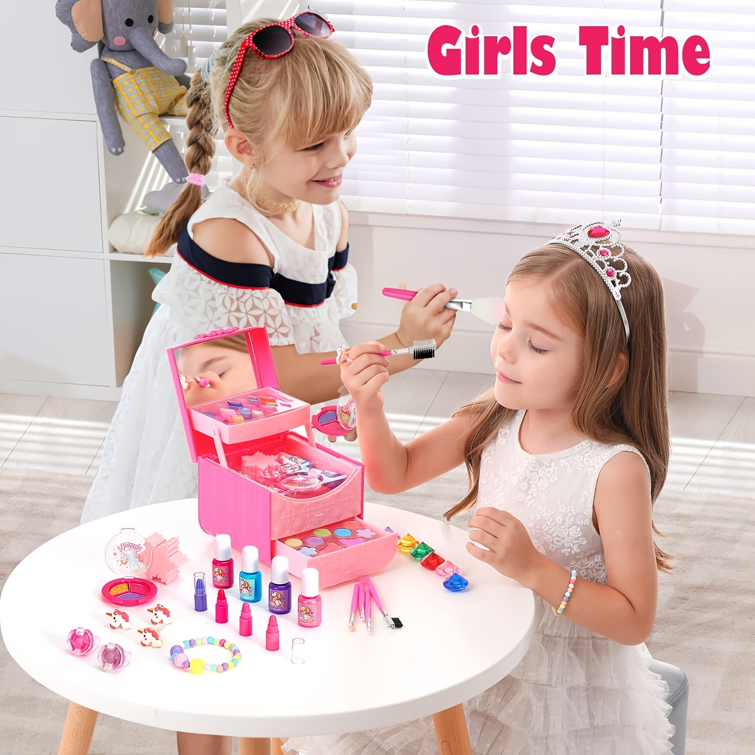  Kids Real Makeup Kit for Little Girls with Unicorn Bag - Real,  Non Toxic, Washable Make Up Toy - Unicorn Toys Gift for 3 4 5 6 7 8 9 10 12  Years Old Girls Birthday : Beauty & Personal Care