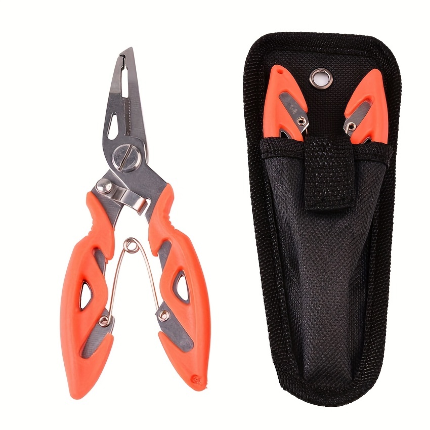 CRAZY SHARK Professional Saltwater/Fresh Water Aluminum Fishing Pliers  Tungsten Carbide Cutters Hook Remover with Sheath and Lan