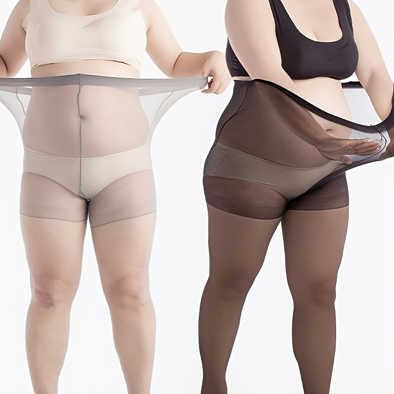 Plus Size Basic Pantyhose Set Women's Plus 20d Control Top - Temu Canada