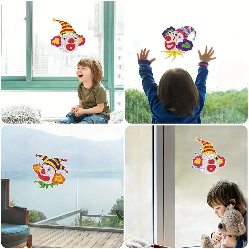 4 Pcs Suncatcher Diamond Window Art Crafts for Kids Sun Rainbow