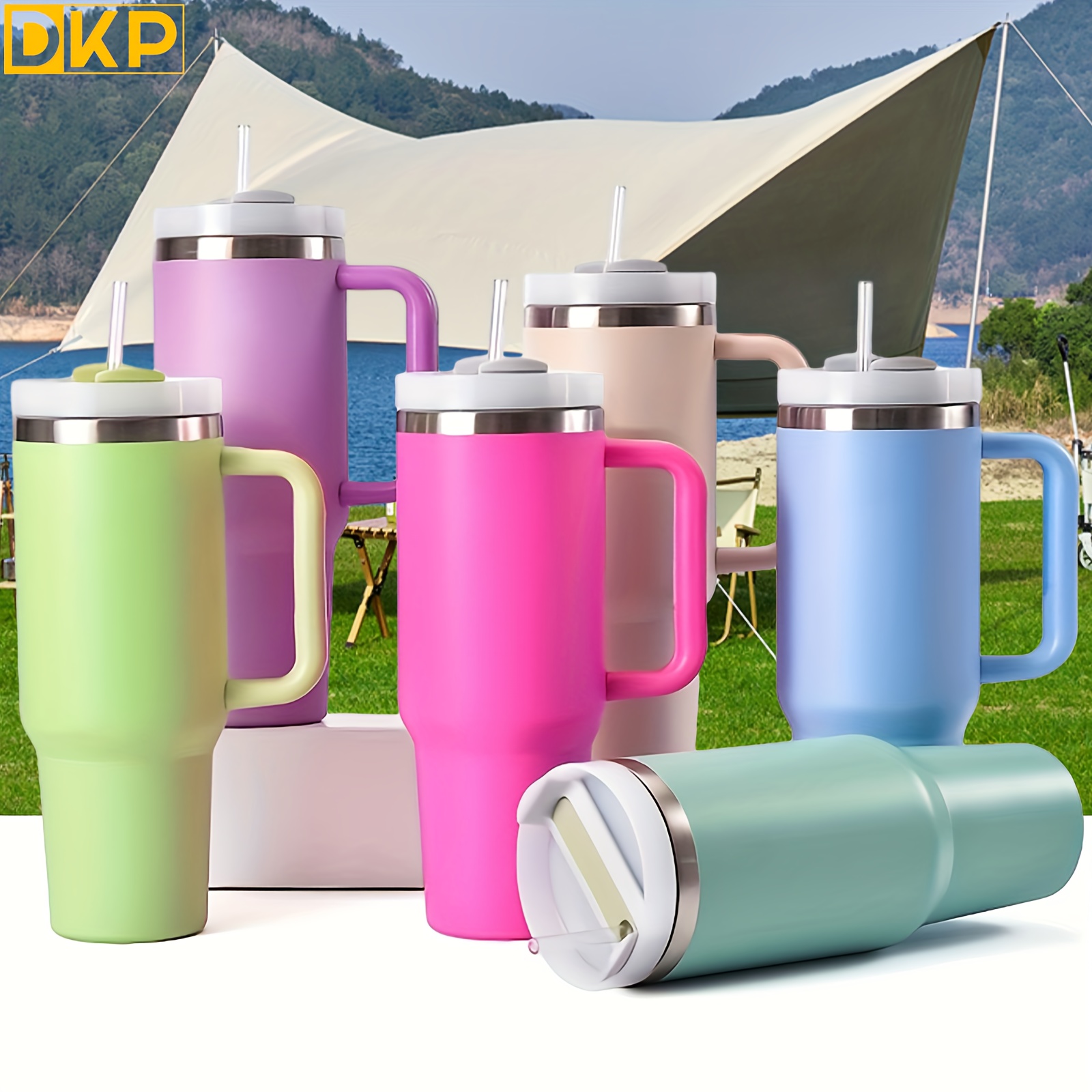 Tumbler With Lid And Straw Portable Cup 304 Stainless Steel Vacuum Cup  Travel Cold Insulated Portable Large Coffee Cup - Temu