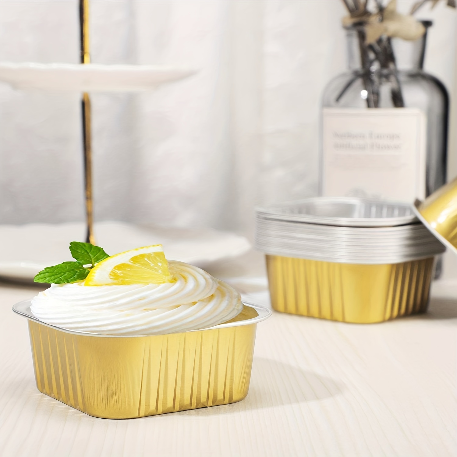 Eoonfirst Aluminum Foil Cupcake Baking Cups Golden - Temu