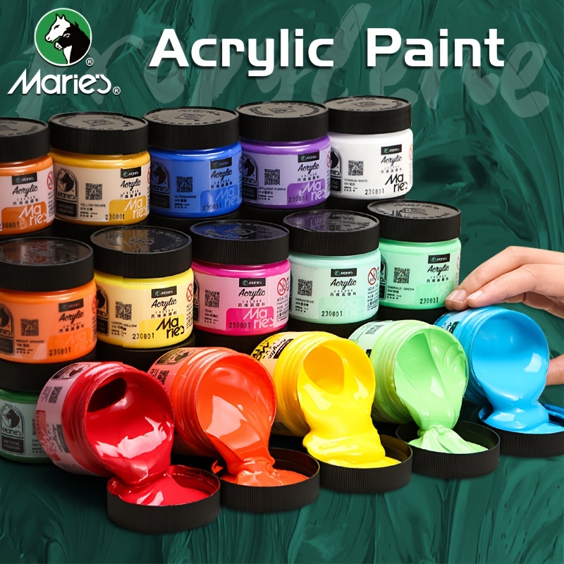 Juego de pinturas acrílicas de 24 colores, tubos de pintura acrílica para  pintar, no tóxico, juegos de pintura para niños, adultos, principiantes
