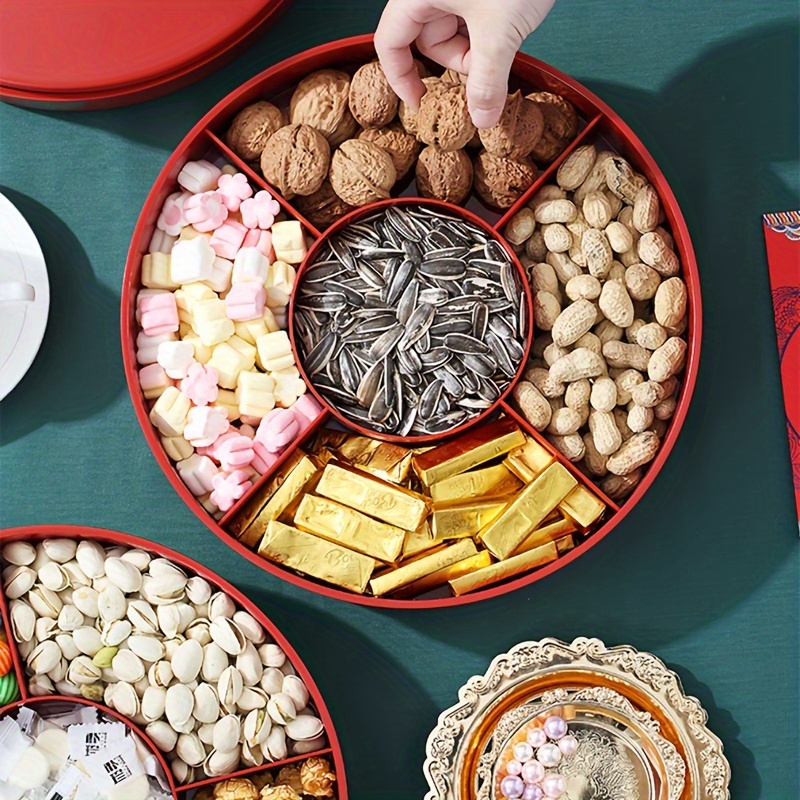 Candy Snack Storage Box With Lid Fruit Tray Candy Snack - Temu