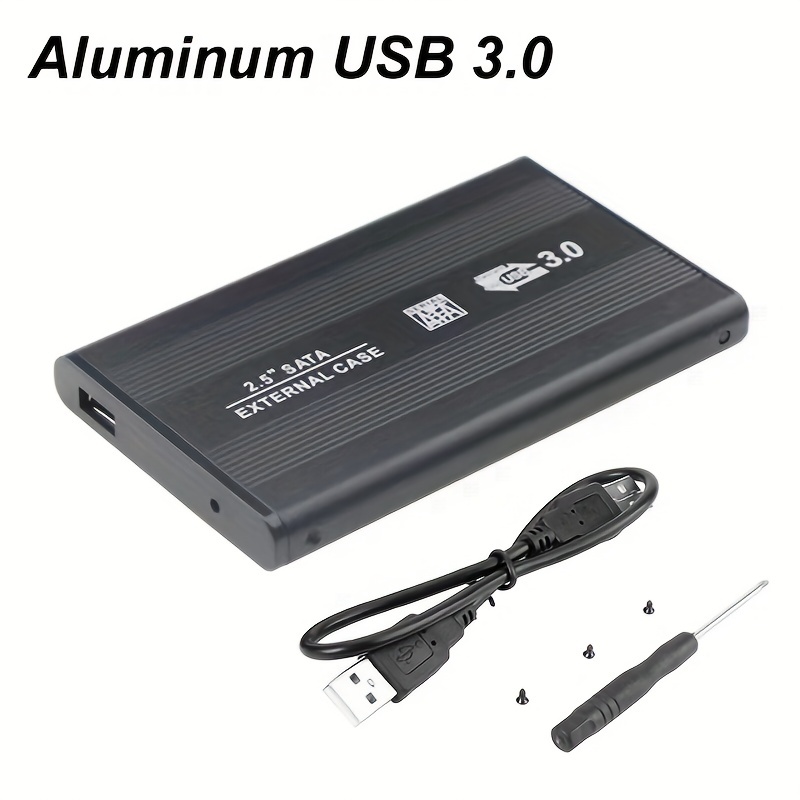 Boîtier pour Disque Dur 2,5 Pouces, boîtier pour Disque Dur Ultra-Mince  Portable avec Interface USB 3.0 pour Lecteur Portable, Prise en Charge de