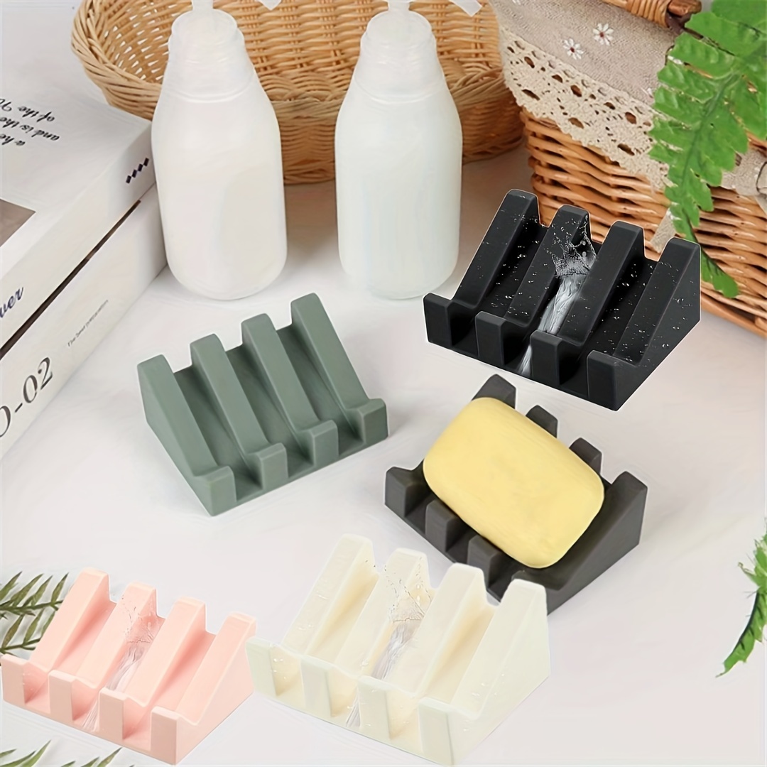 Silicone Soap Dish Self Draining Waterfall Bar Soap Holder