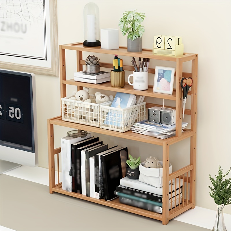 Desk Shelf Organizer,bamboo Table Rack,wood Desktop Bookshelf Kid,desk  Accessories,for Living Room, Study, Kitchen, Bedroom, Office 