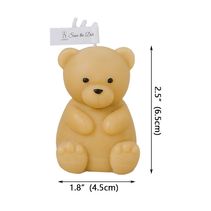 Bear Scented Candle Soy Wax Cute Baby Shower Candles Bear - Temu