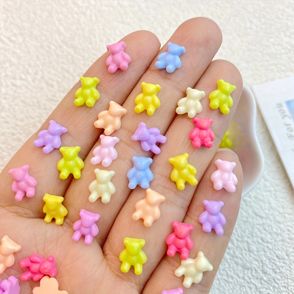 10 Pcs Kawaii Gummy Bear Nail Charms Flatback Resin DIY Crafts For Nail Art  Charms Decoration