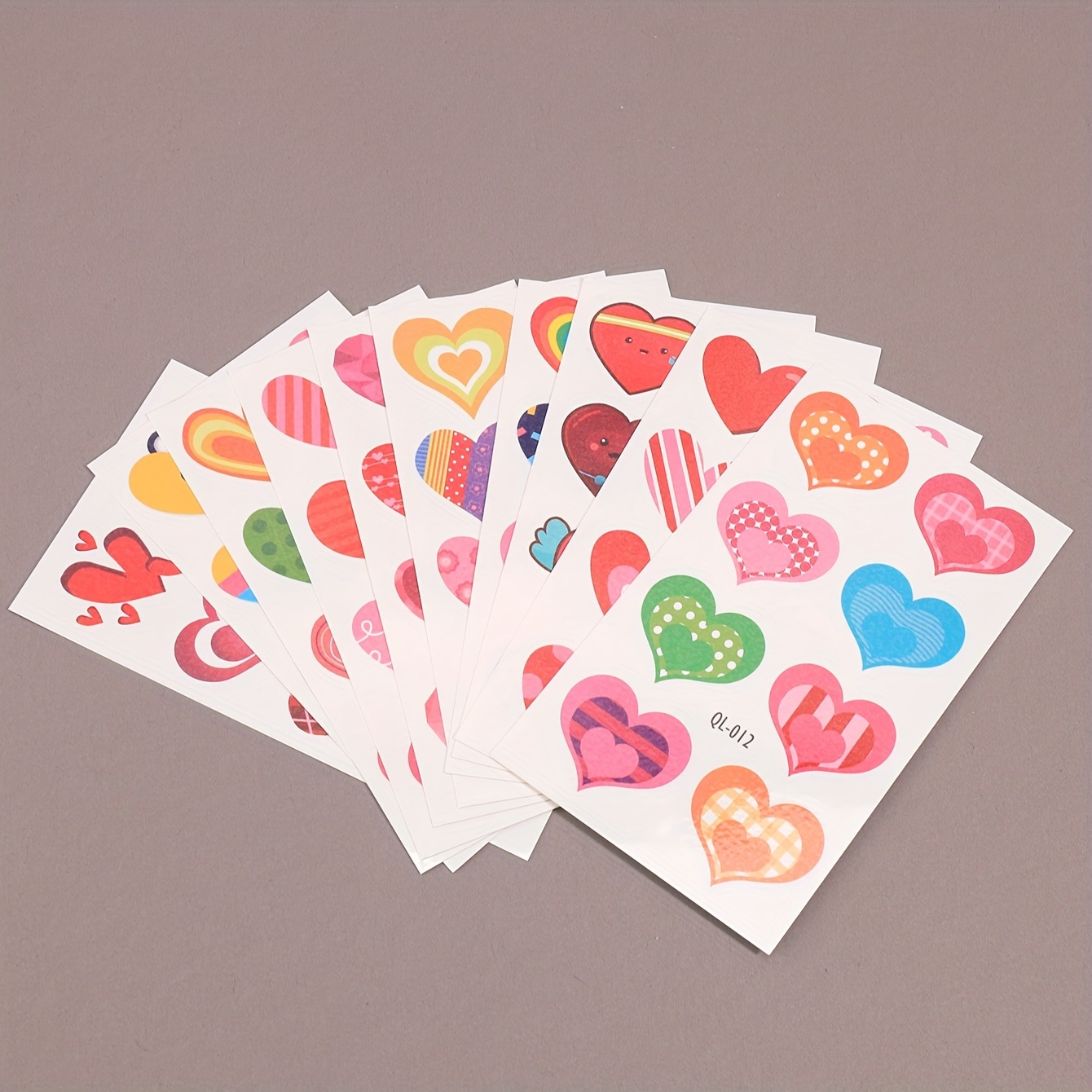 10 Sheets, Colorful Love Heart And Peach Heart Tattoos For Valentine's Day,  Cute Heart-shaped Tattoo Stickers, Box Seal Sticker, Business Commodity Pa