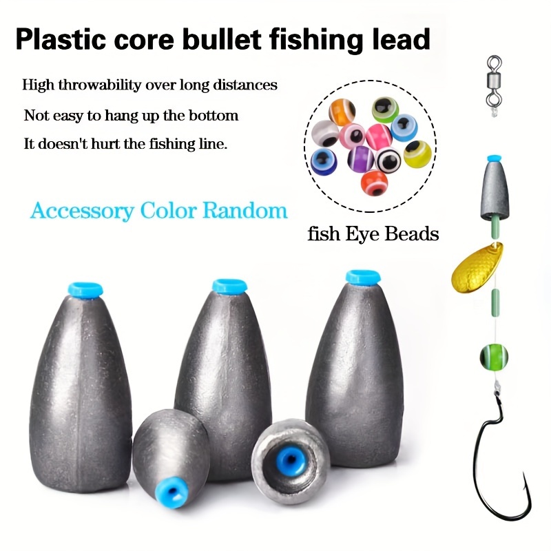 100pcs Fishing Sinkers Weights Soft Plastic Core Scale Lead