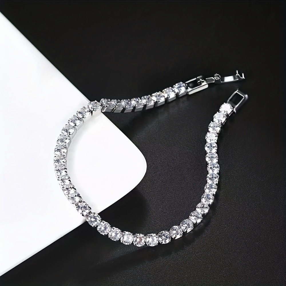 4mm Zircon Tennis Bracelet for Couples