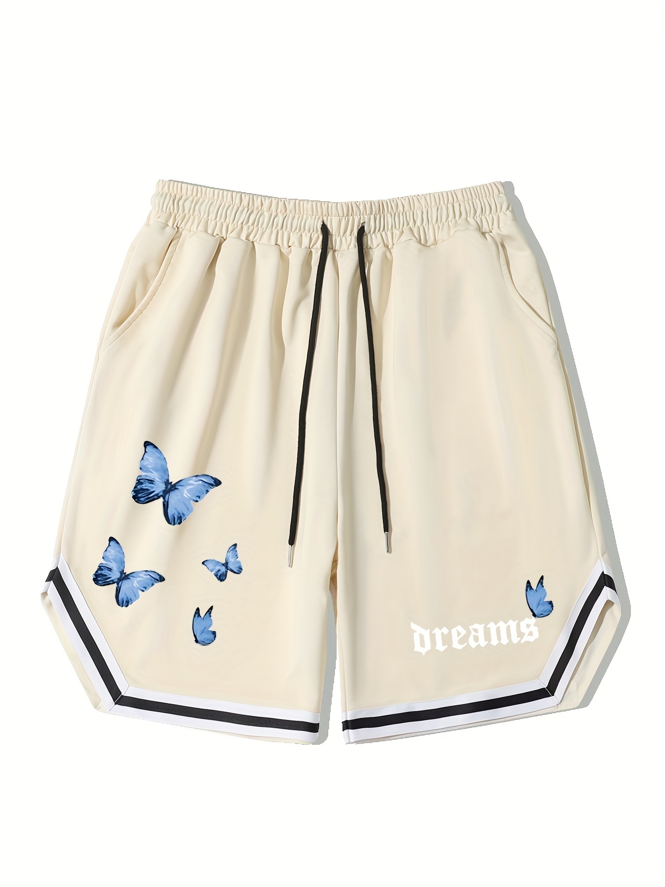Dreams Butterfly Stripe Comfy Shorts Men's Casual Solid - Temu