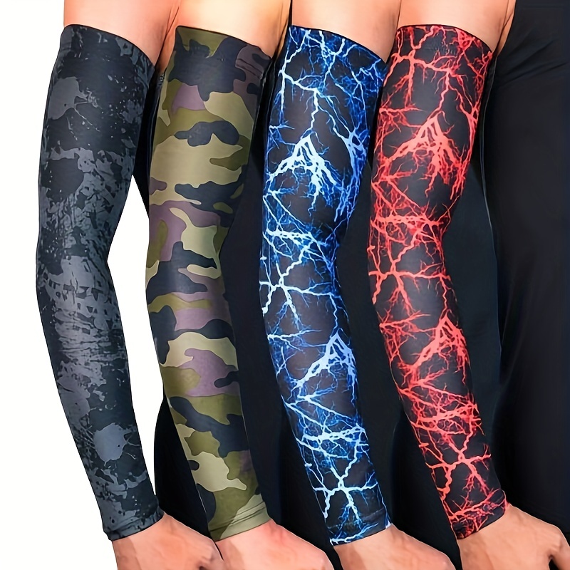 Uv Protection Camouflage Arm Sleeves Outdoor Sports Elastic - Temu