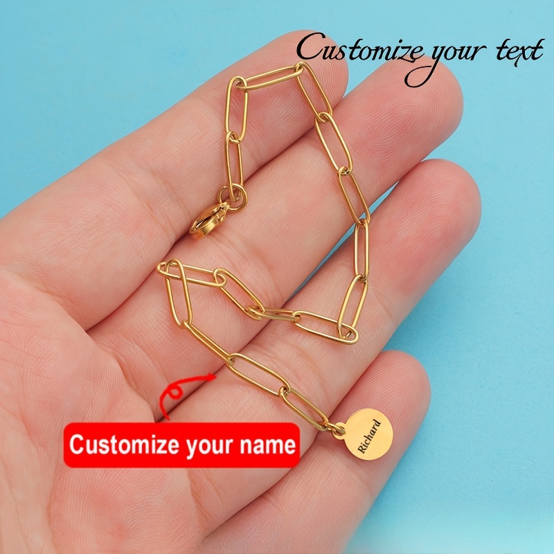 Pulseras personalizadas con nombre para mujer, cadena cubana única