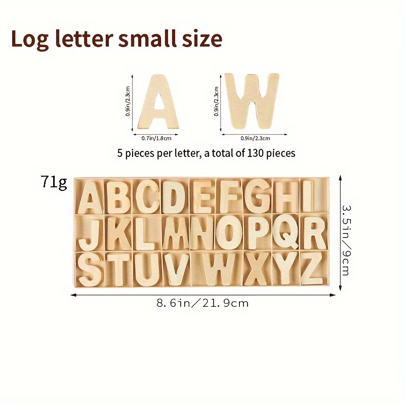 Letra A de madera decorativa - 9cm