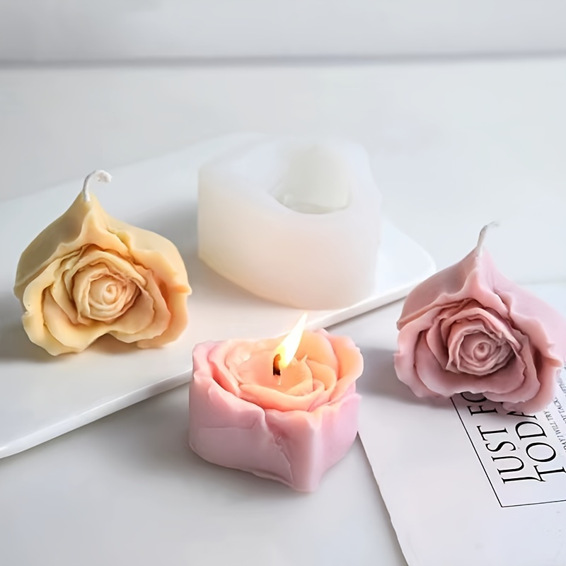 Valentine's Day Love Mousse Cake Candle Silicone Mold DIY Chocolate Rose  Flower Decoration Handmade Soap Aromatherapy Mould