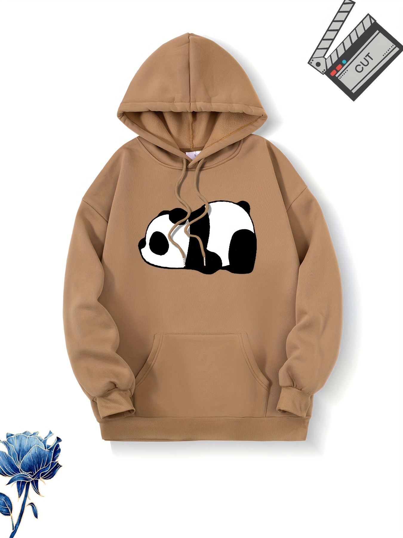 Pocket - Pullover Hoodie Panda Graphic Casual Germany Langarm Kangaroo Temu