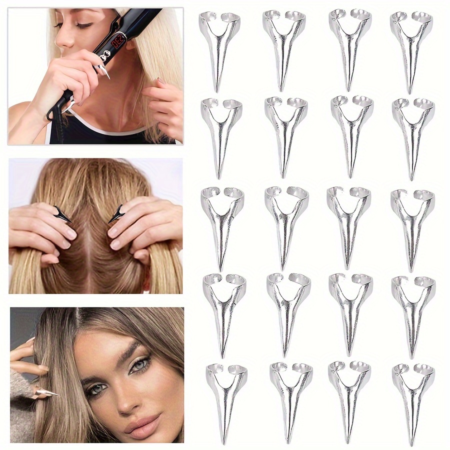 10pcs Retro Gothic Hair Parting Tools - Stainless Steel Accessories