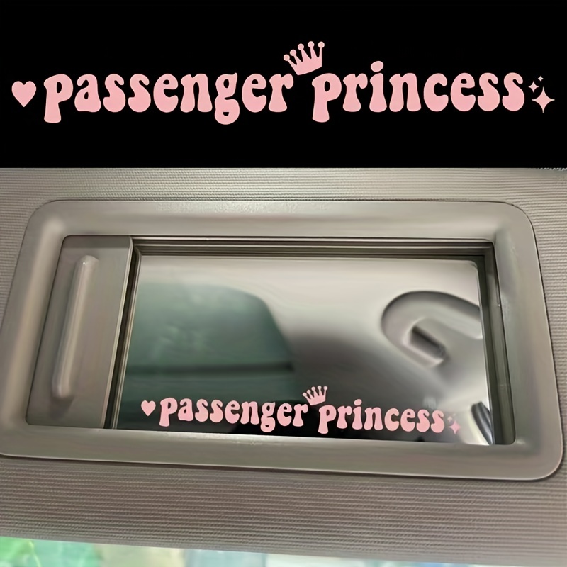 Aolamegs Passenger Princess Sticker, 3 Pack Cute Stickers for Car Window  Rearview Mirror, Funny Girl Car Accessories Car Mirror Decal (White)